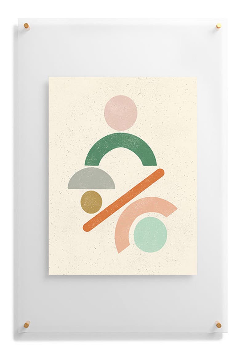 Mobile Shapes Floating Art Print, Main, color, BEIGE