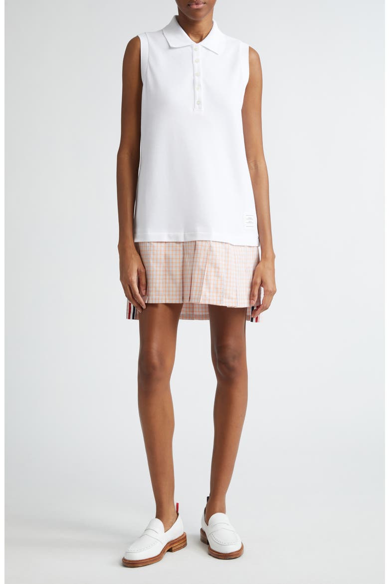Mixed Media Sleeveless Minidress, Main, color, WHITE