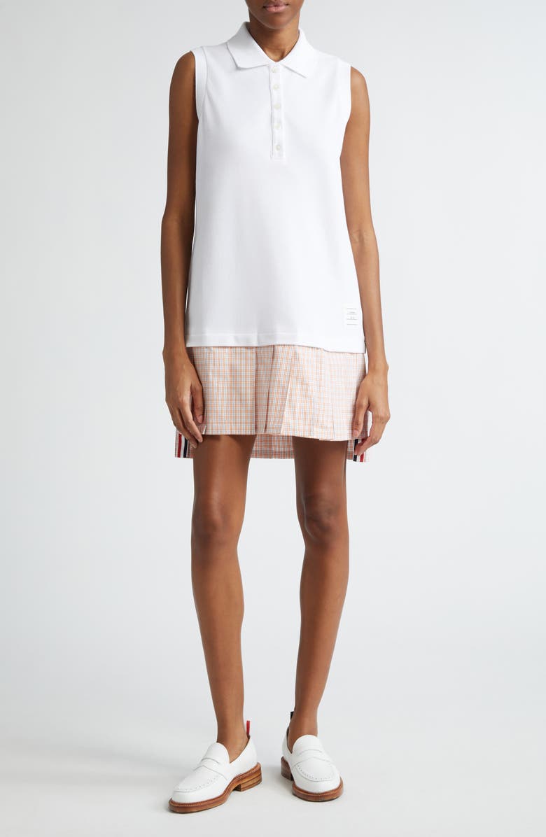 Thom Browne Mixed Media Sleeveless Minidress, Main, color, 