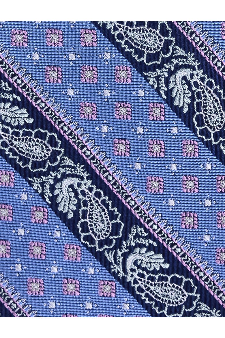 Big & Tall Striped Paisley Slik Tie, Alternate, color, BLUE