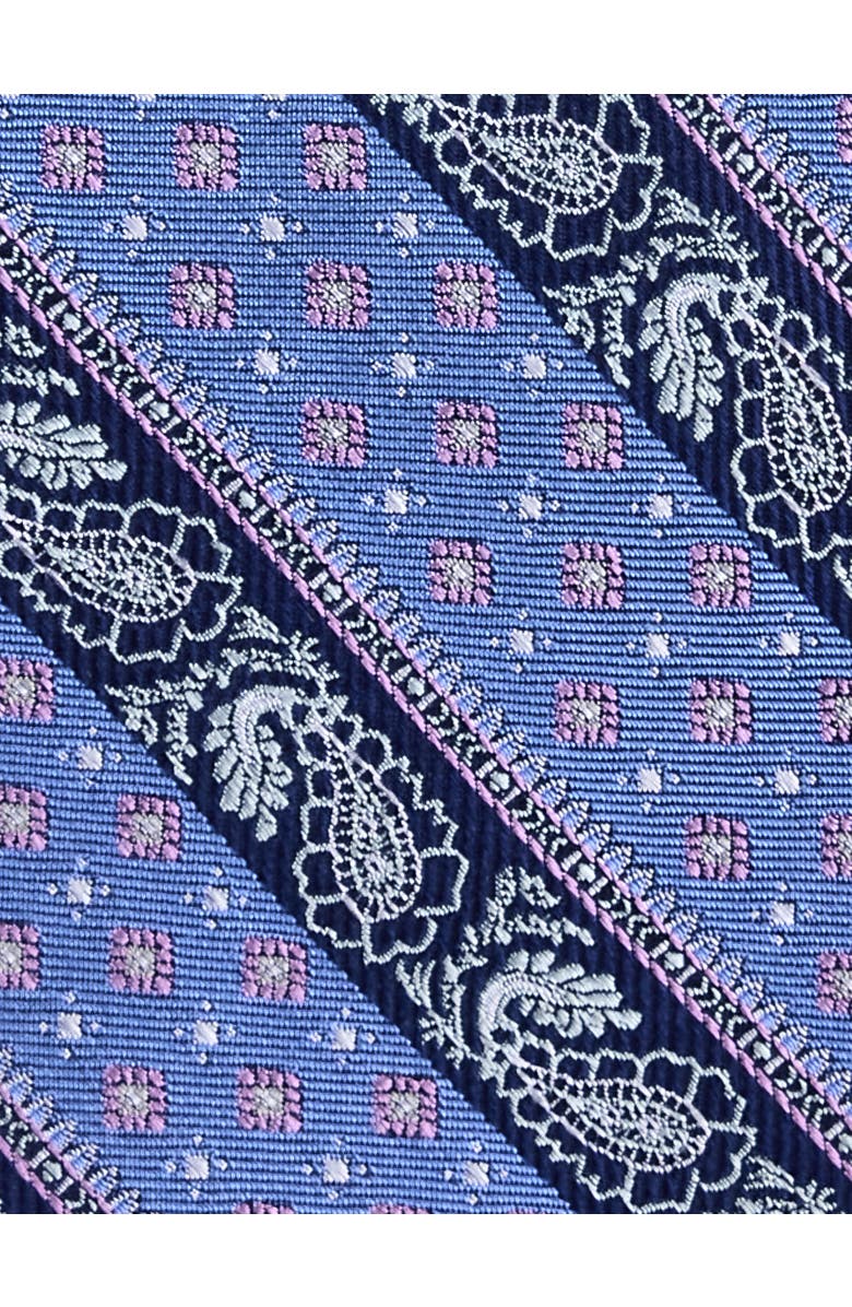 Oak Hill Premium by DXL Big & Tall Striped Paisley Slik Tie, Alternate, color, Blue