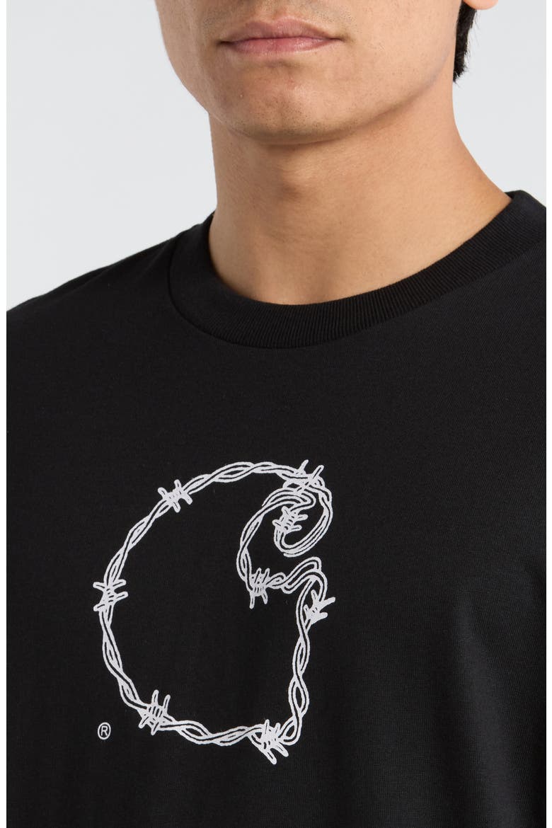 Barbwire Organic Cotton Graphic T-Shirt, Alternate, color, BLACK