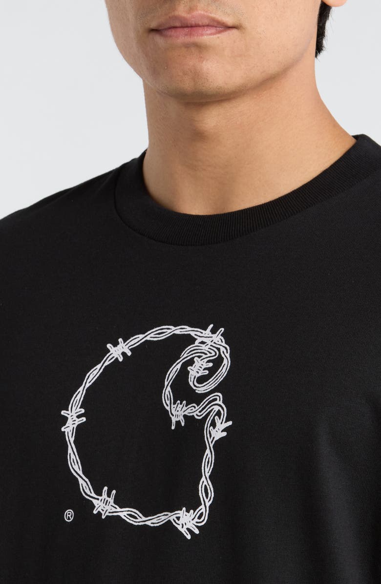 Carhartt Work In Progress Barbwire Organic Cotton Graphic T-Shirt, Alternate, color, Black
