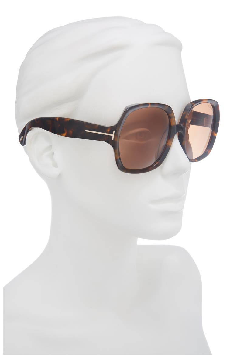 54mm Square Sunglasses, Alternate, color, DARK HAVANA / BROWN