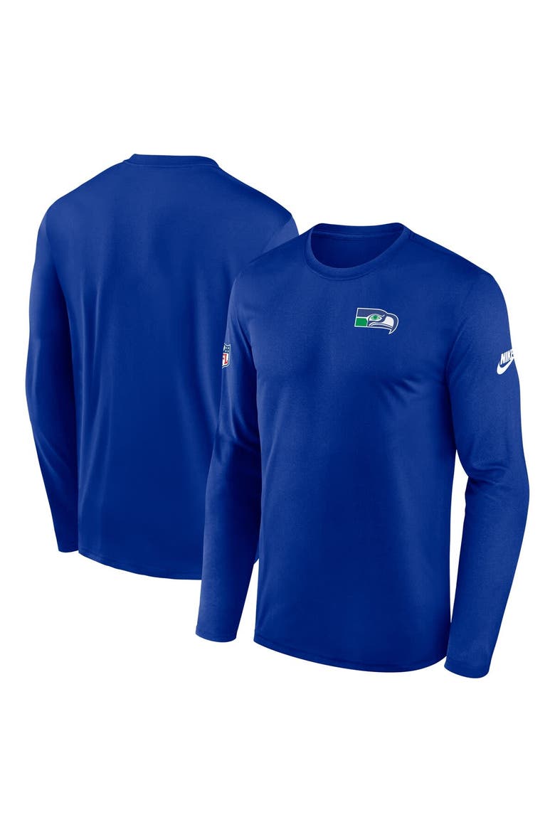 Men's Nike Royal Seattle Seahawks Legend Small Logo Performance Long Sleeve T-Shirt, Alternate, color, Royal