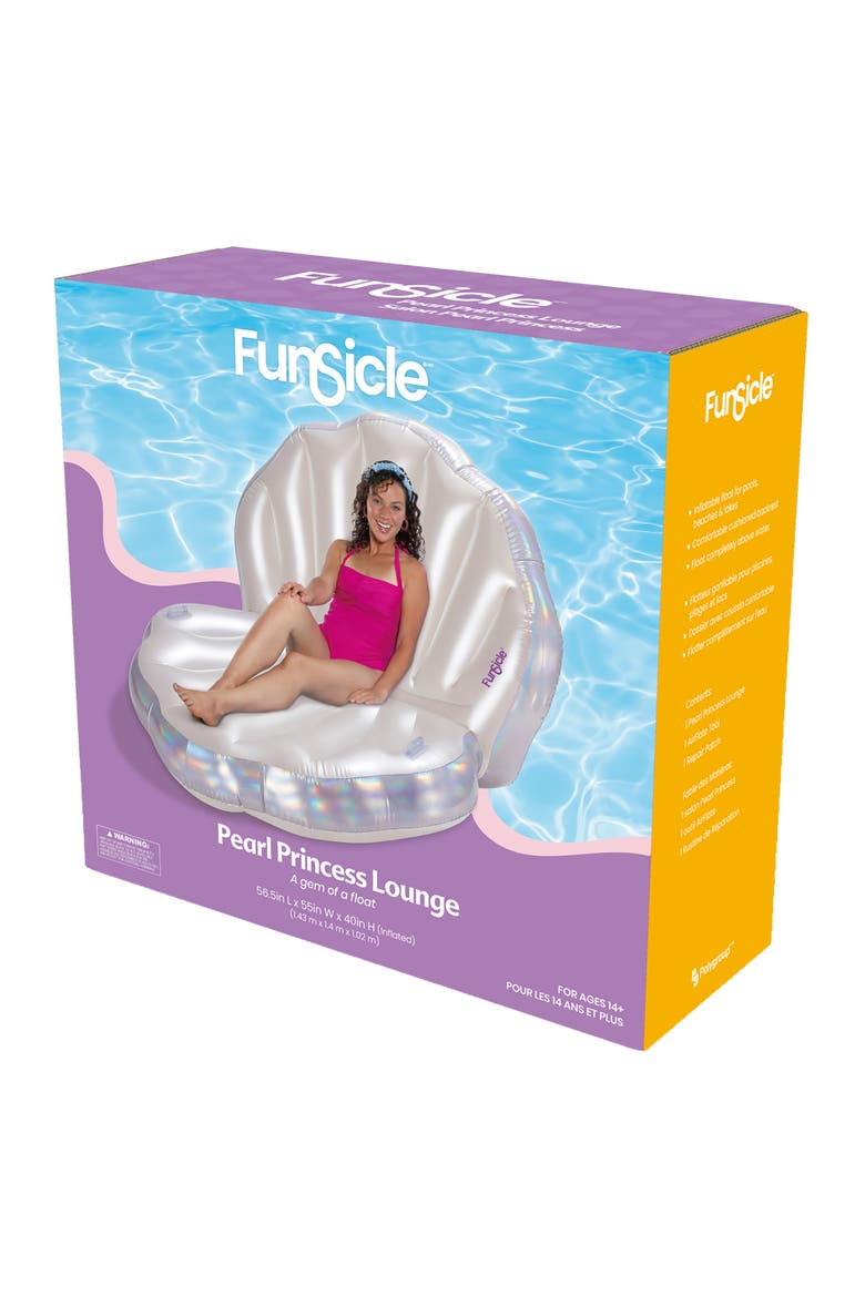 Funsicle Pearl Princess Lounge Inflatable Pool & Water Float, 58.5 Inch ...