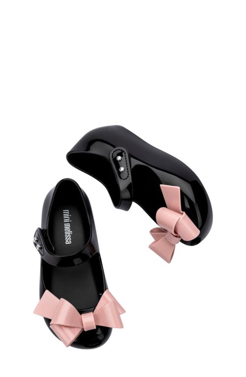 Mini Melissa Kids' Ultragirl Classy Bow Mary Jane Flat In Black