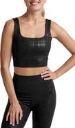 Beyond Yoga Beyond the Studio Plaid Metallic Crop Tank