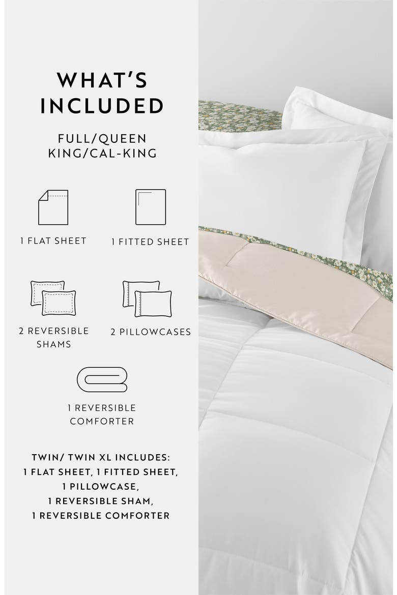 7-Piece Assorted Reversible Comforter Set, Alternate, color, WHITE