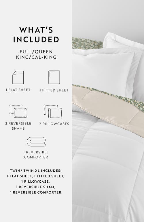 Homespun 7-piece Assorted Reversible Comforter Set In White