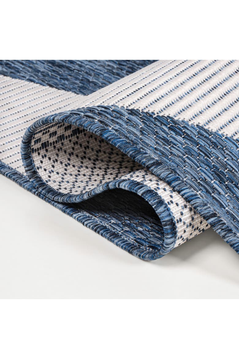 Odette Modern Geometric Abstract Two-Tone Indoor/Outdoor Area Rug, Alternate, color, Navy/Cream
