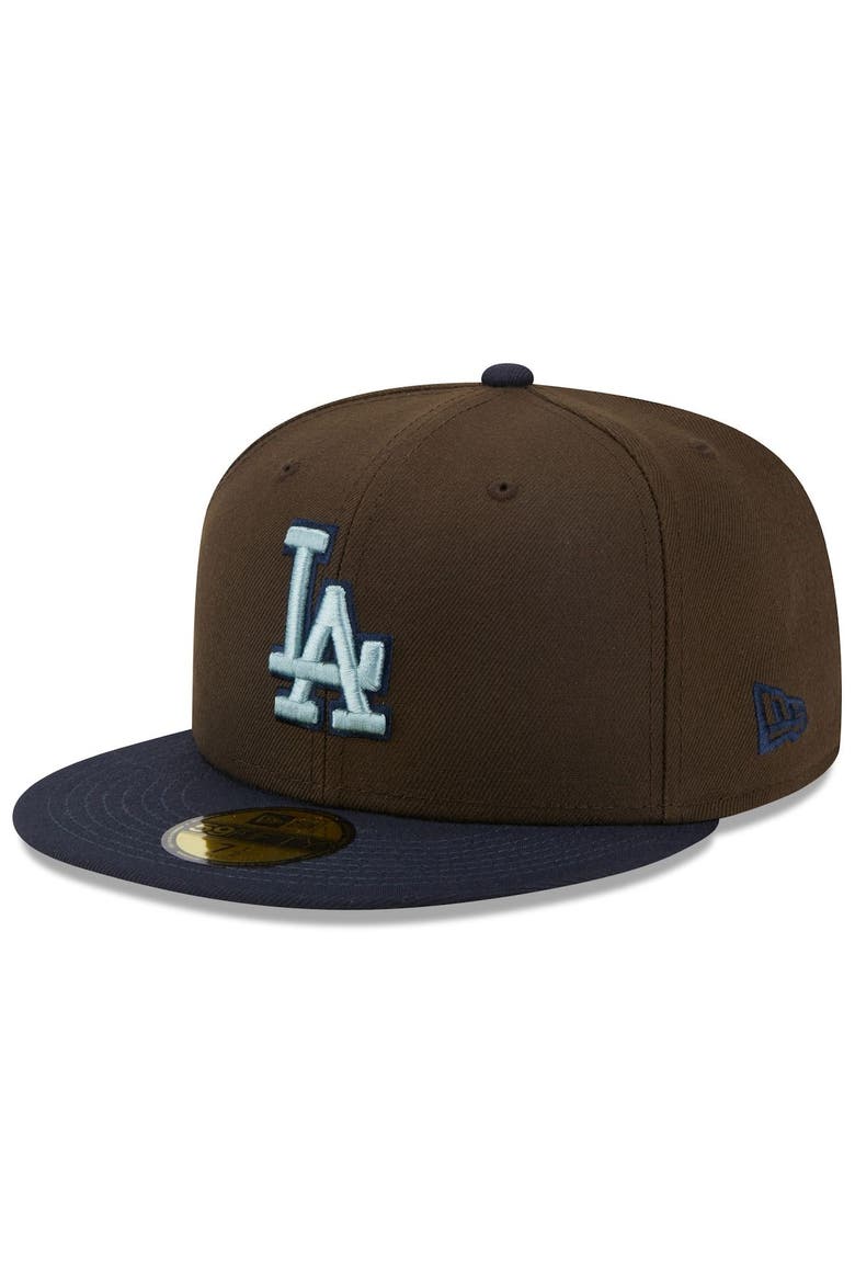 Men's New Era Brown/Navy Los Angeles Dodgers  1981 World Series Walnut 9FIFTY Fitted Hat, Alternate, color, Brown
