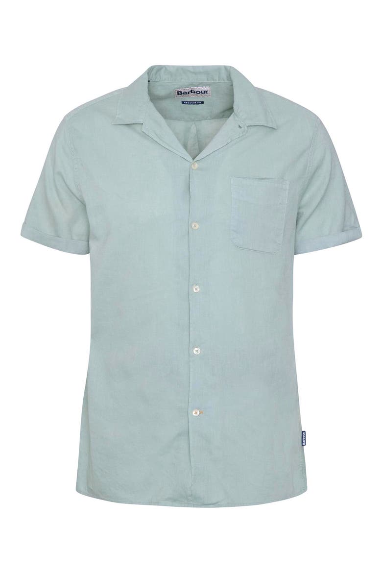 Nelson Garment Dye Cotton & Linen Camp Shirt, Alternate, color, PALE APPLE