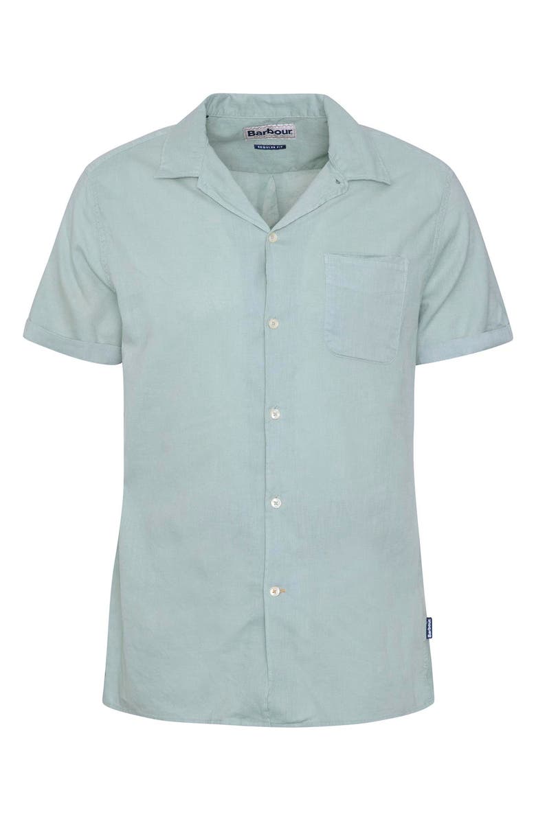 Barbour Nelson Garment Dye Cotton & Linen Camp Shirt, Alternate, color, Pale Apple