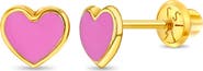 In Season Jewelry 14k Pink Enamel Heart Earrings
