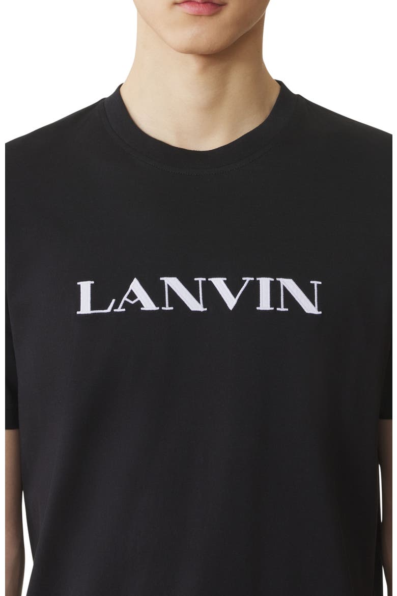 Embroidered Cotton T-Shirt, Alternate, color, Black