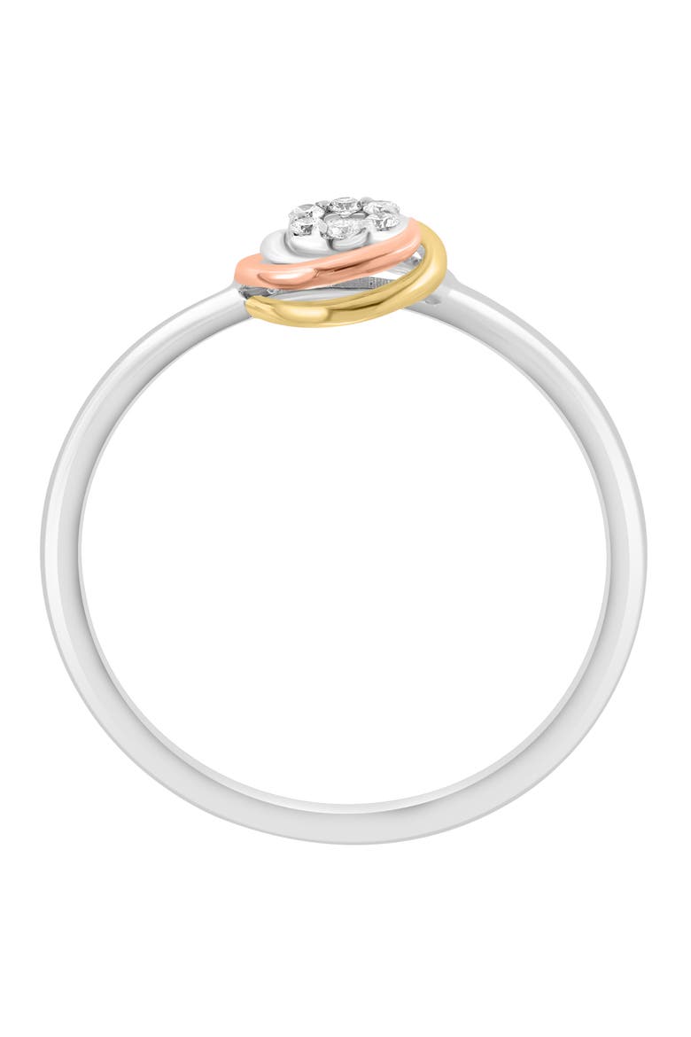 Tri-Tone Pavé Diamond Ring, Alternate, color, SILVER