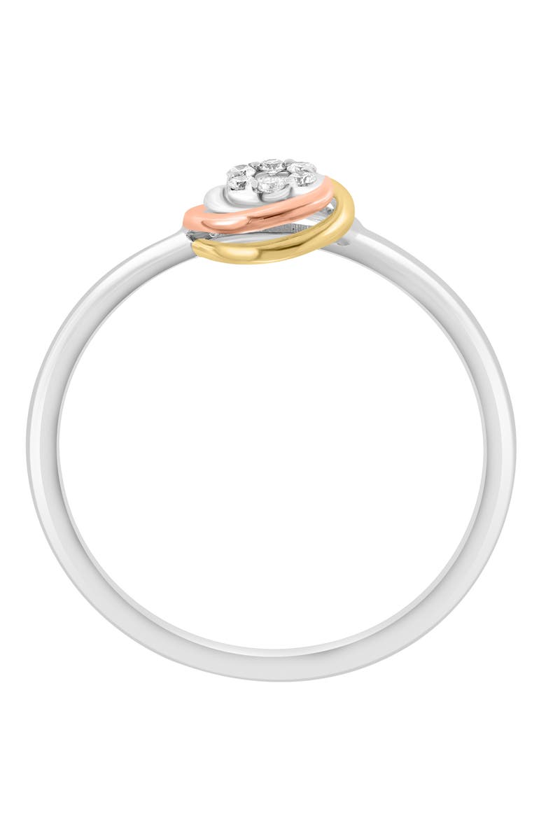 EFFY Tri-Tone Pavé Diamond Ring, Alternate, color, Silver