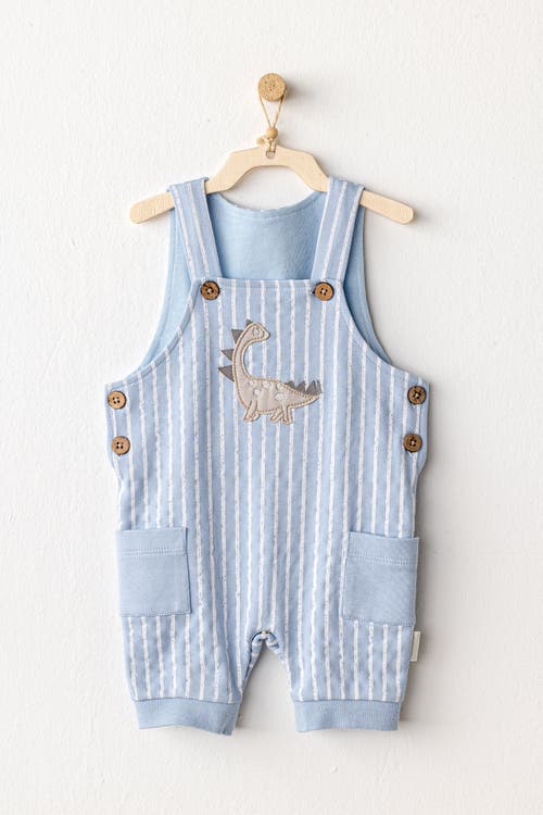 Andy Wawa Striped Dinosaur Jumpsuit In Blue