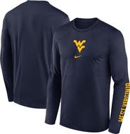 Nike Men's Nike  Navy West Virginia Mountaineers Primetime Center Lockup Two-Hit Legend Long Sleeve T-Shirt