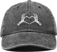 Dalix Skeleton Heart Embroidered Dad Hat