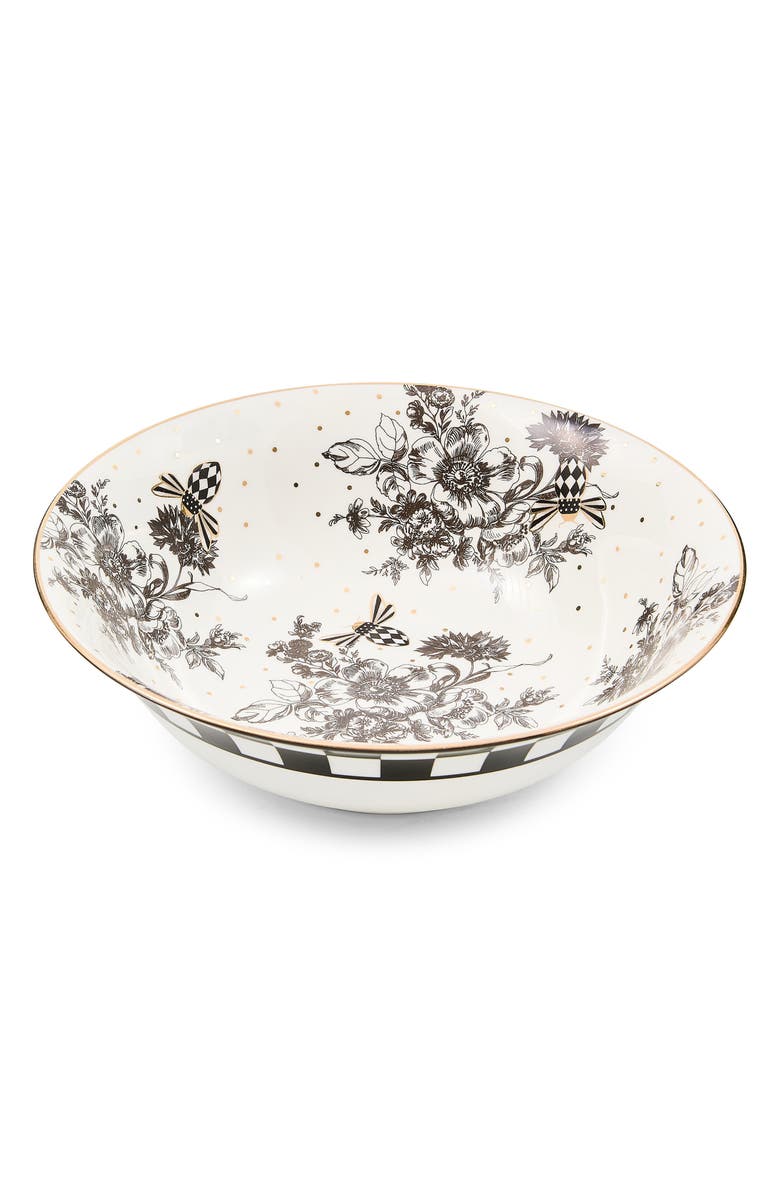 MACKENZIE CHILDS Bee Toile Serving Bowl, Alternate, color, White
