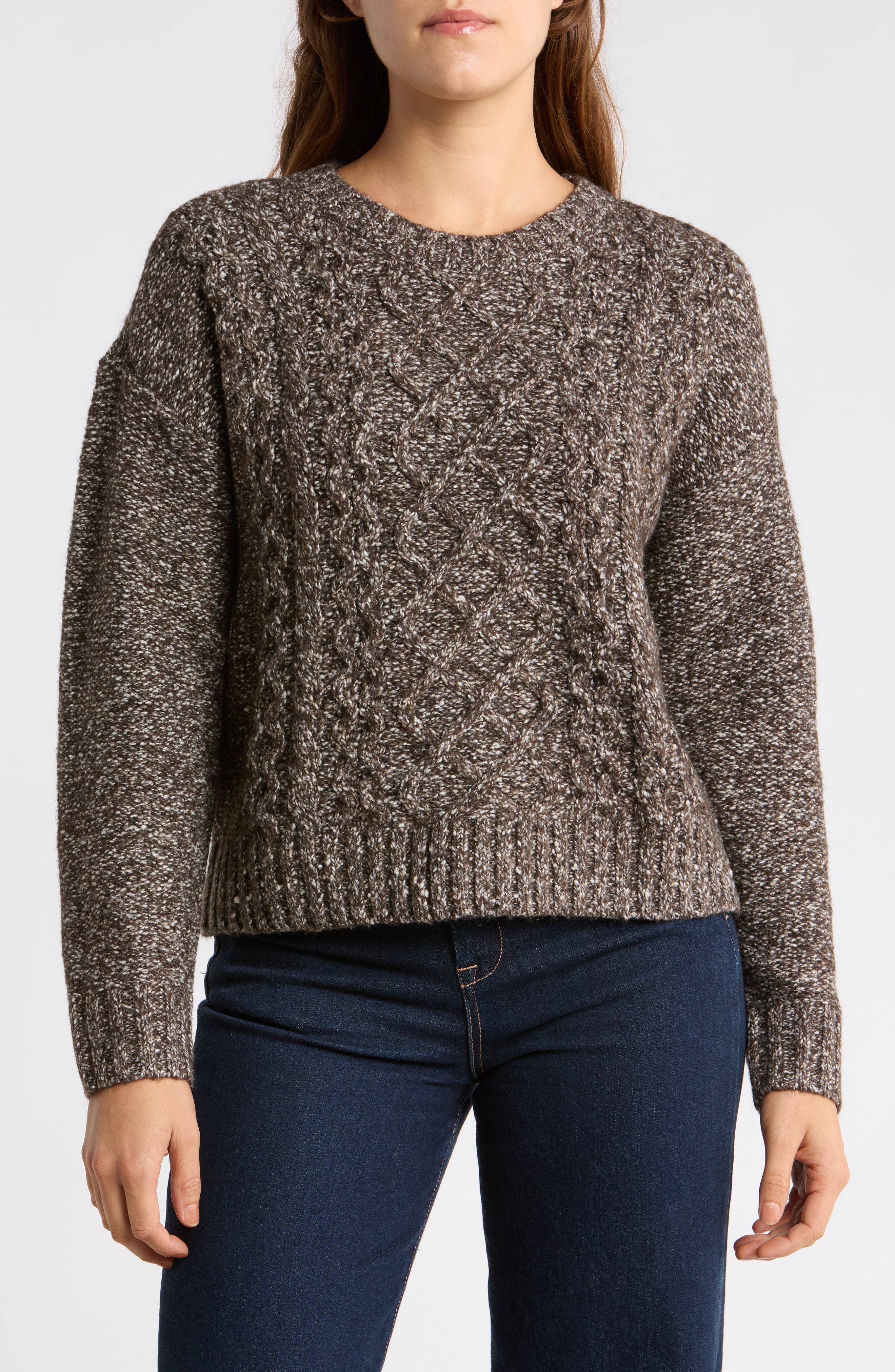 Marled Cable Knit Sweater