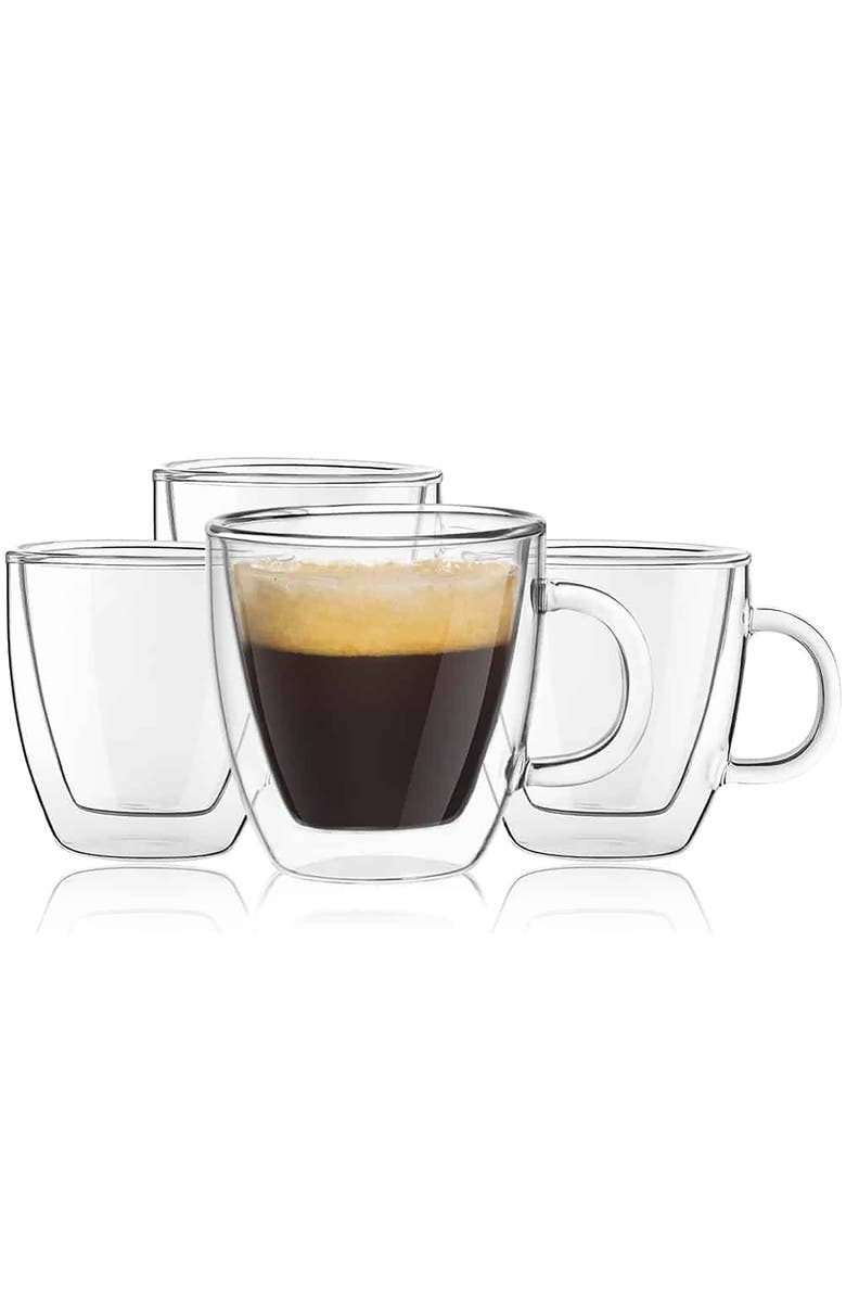 JoyJolt Savor Double Wall Insulated Mug - Set of 4, Alternate, color, Clear
