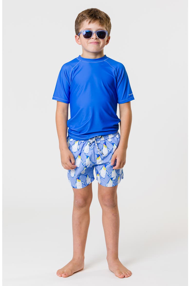 Kids' Short Sleeve Rashguard, Alternate, color, BLUE