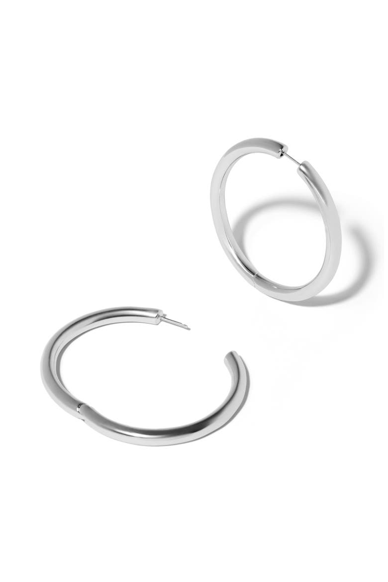 Lilly Hinge Baby Hoop Earrings, Alternate, color, SILVER
