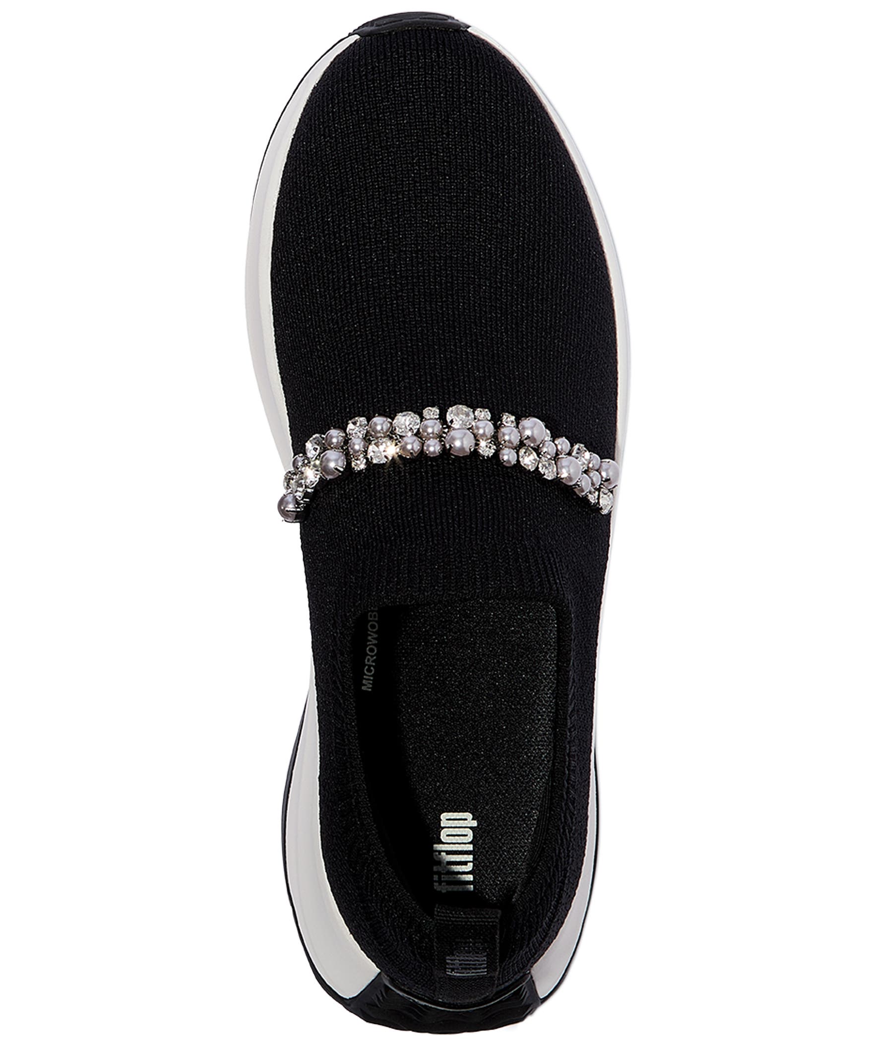 FitFlop F Mode Flow Pearls Sneakers, Alternate, color, Black