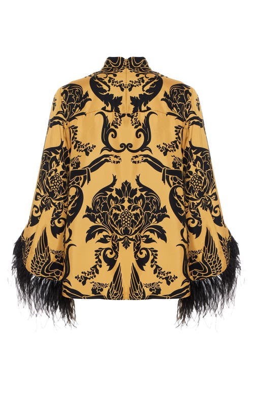 LA DOUBLEJ LA DOUBLEJ MAKE AN EXIT TOP WITH FEATHERS CHERUBS GOLD 