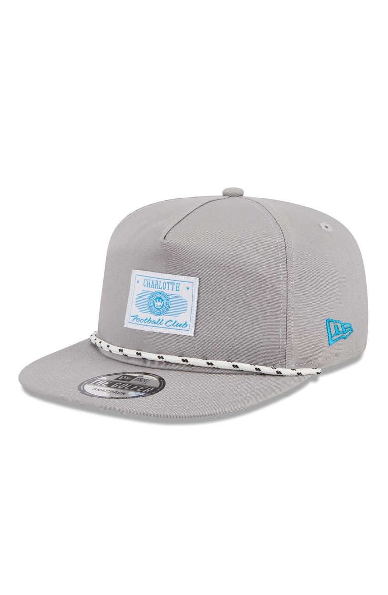 New Era Men's New Era  Gray Charlotte FC Established Patch 9FORTY A-Frame Trucker Adjustable Hat, Main, color, 