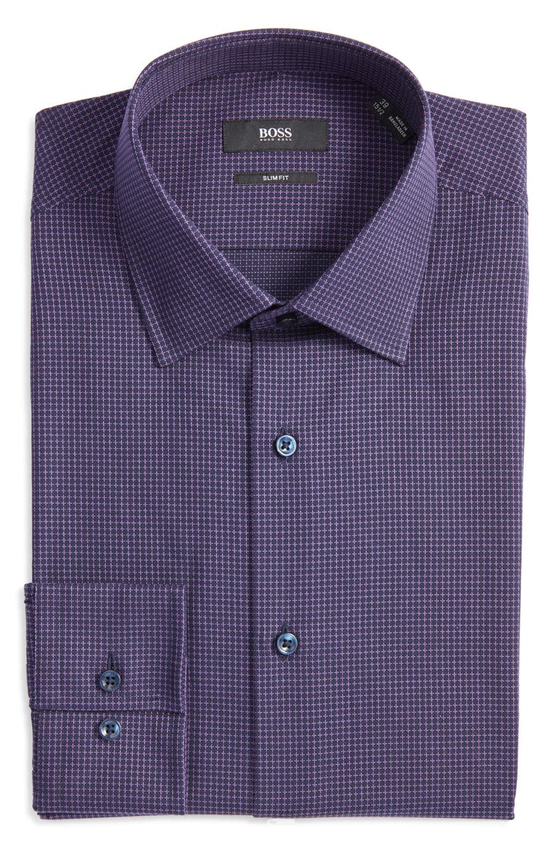 BOSS Jango Slim Fit Geometric Dress Shirt, Alternate, color,