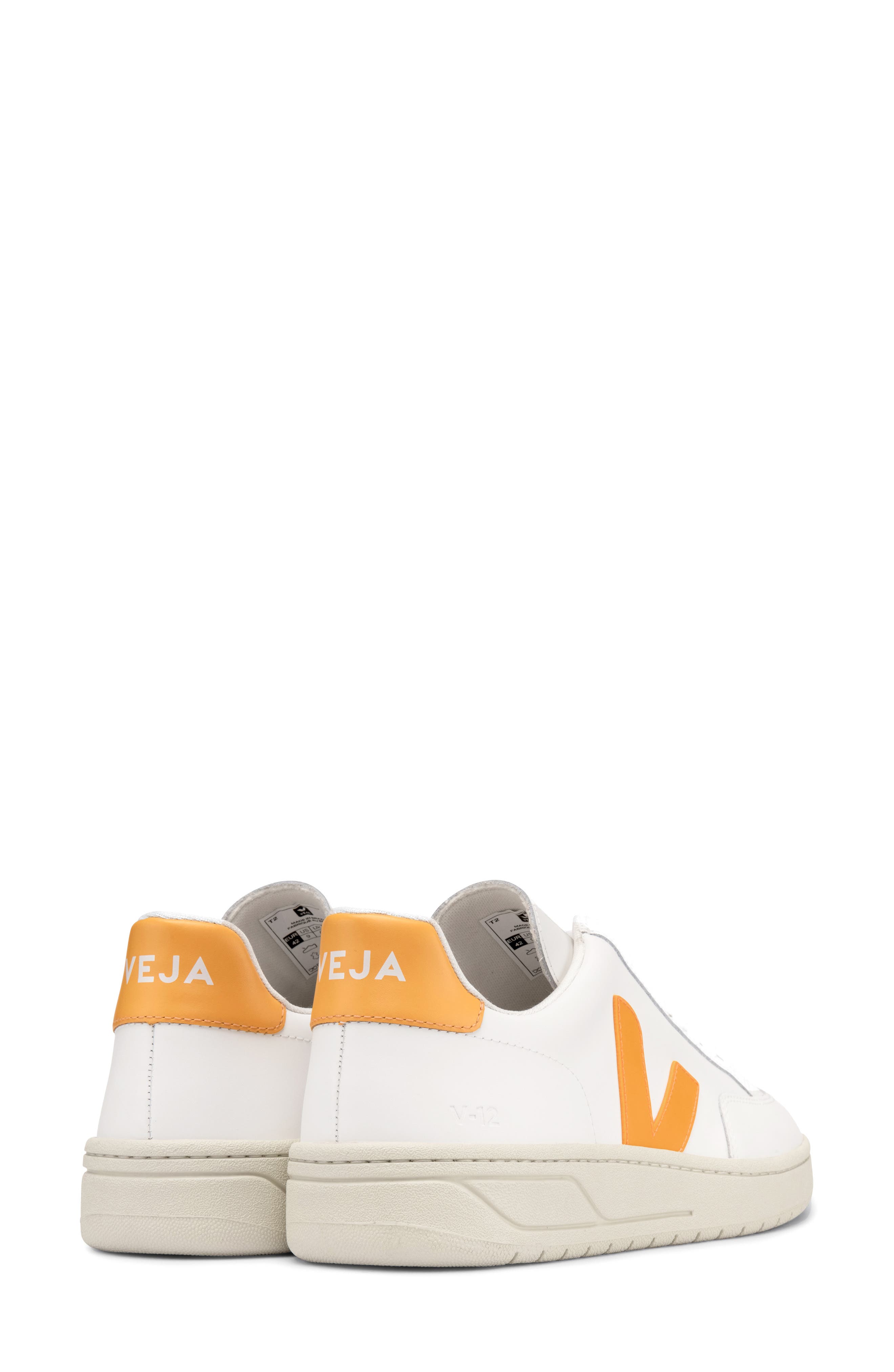 Veja <p>V-12 Leather Sneaker (Women)</p>, Alternate, color, Extra-White Ouro