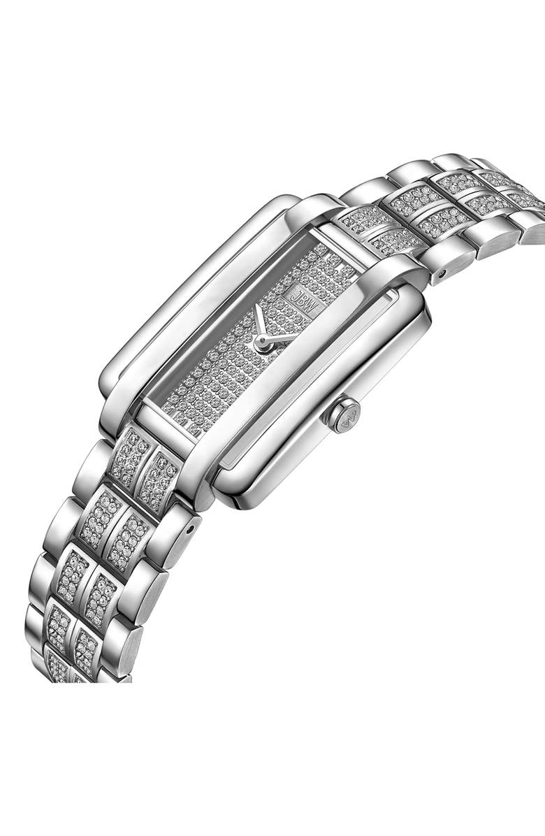 JBW Mink Petite Lab Created Diamond Bracelet Watch, 23mm x 8mm, Alternate, color, Silver/ Silver