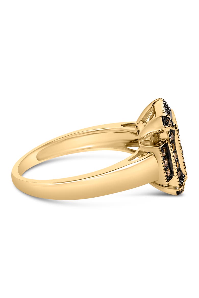 10K Yellow Gold Plated Silver 1/2 Cttw Champagne Diamond Step Up Ring, Alternate, color, Yellow Gold over Silver