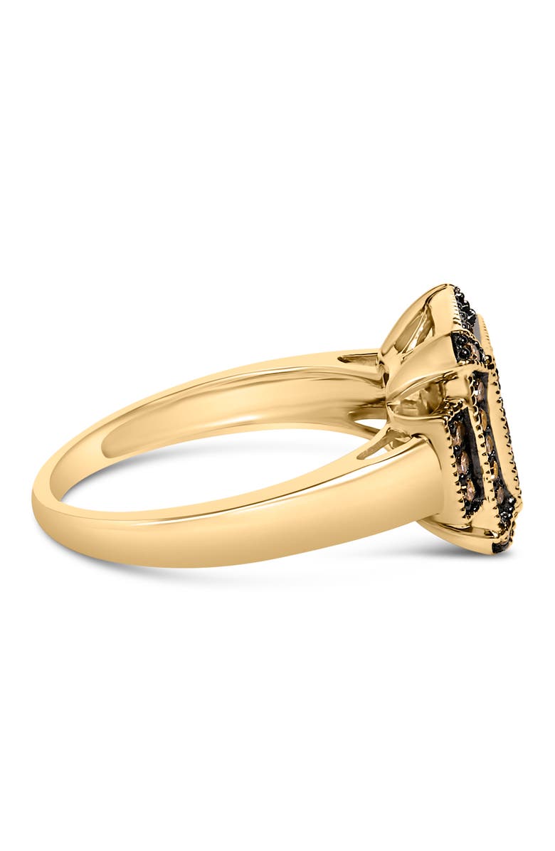 Haus of Brilliance 10K Yellow Gold Plated Silver 1/2 Cttw Champagne Diamond Step Up Ring, Alternate, color, Yellow Gold Over Silver