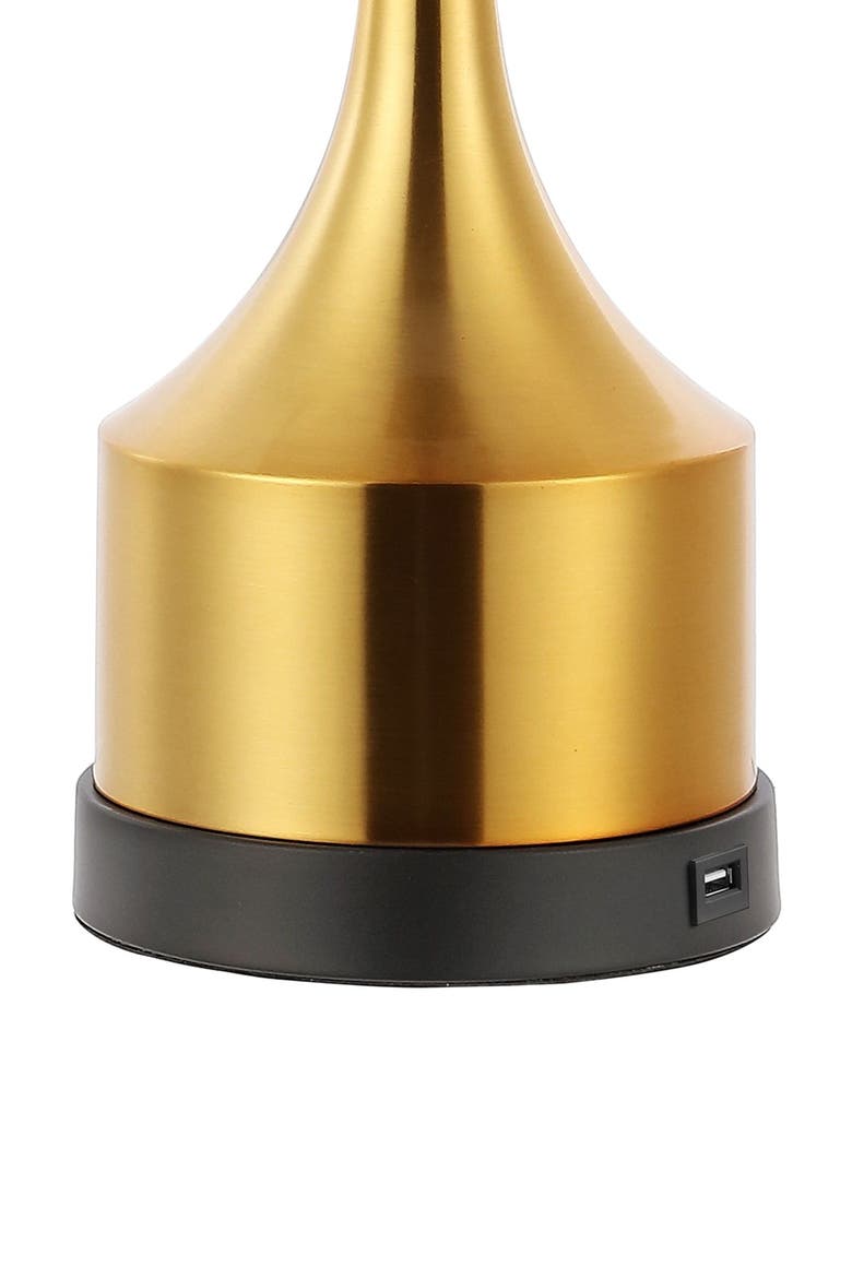 Cooper 26" Classic French Country Iron LED Table Lamp with USB Charging Port, Alternate, color, Brass Gold
