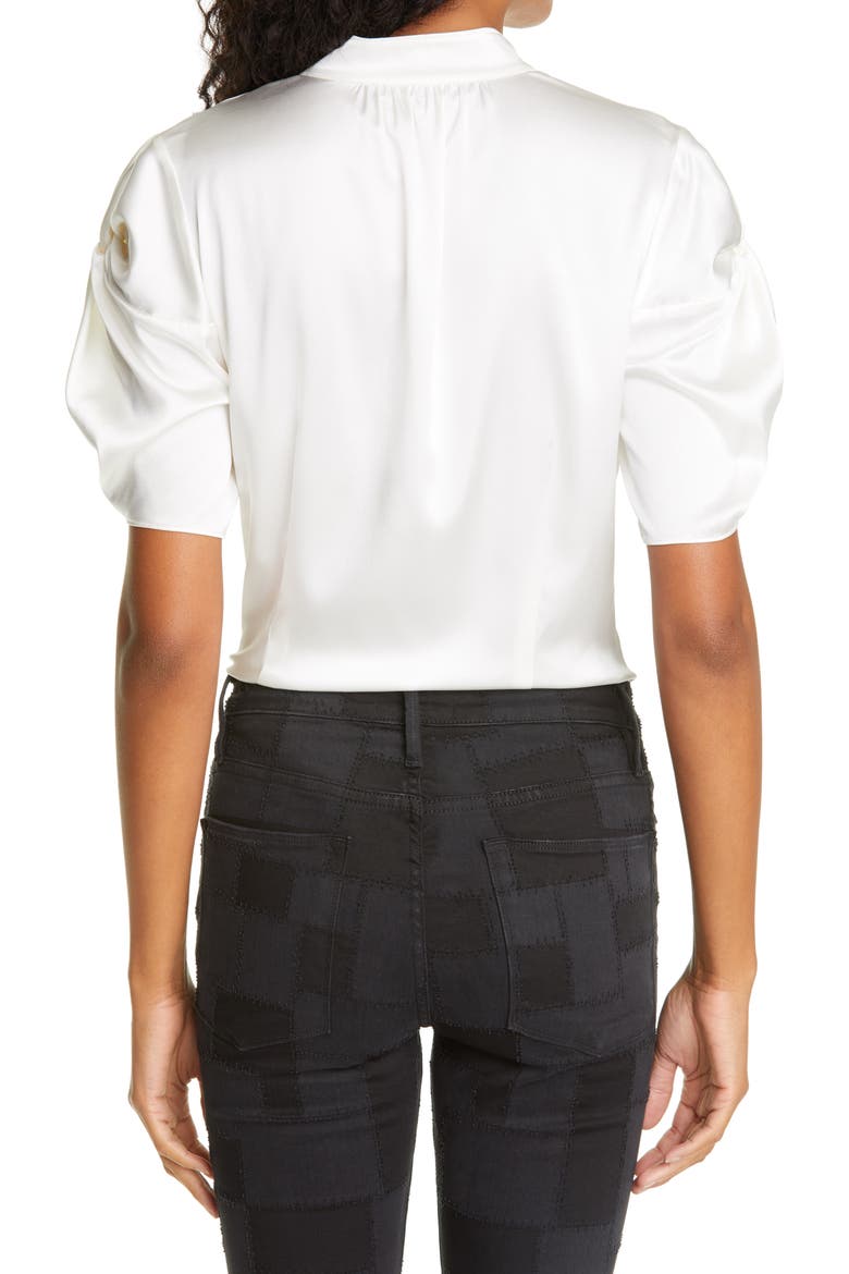 Evie Stretch Silk Blouse, Alternate, color, OFF WHITE