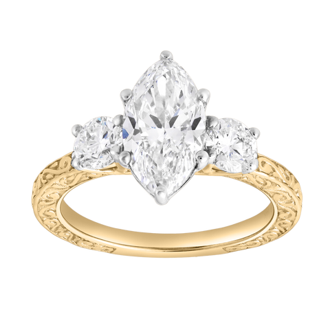 Aislyra 14K Gold 2.70 Ct Marquise Lab Grown Diamond Engagement Ring