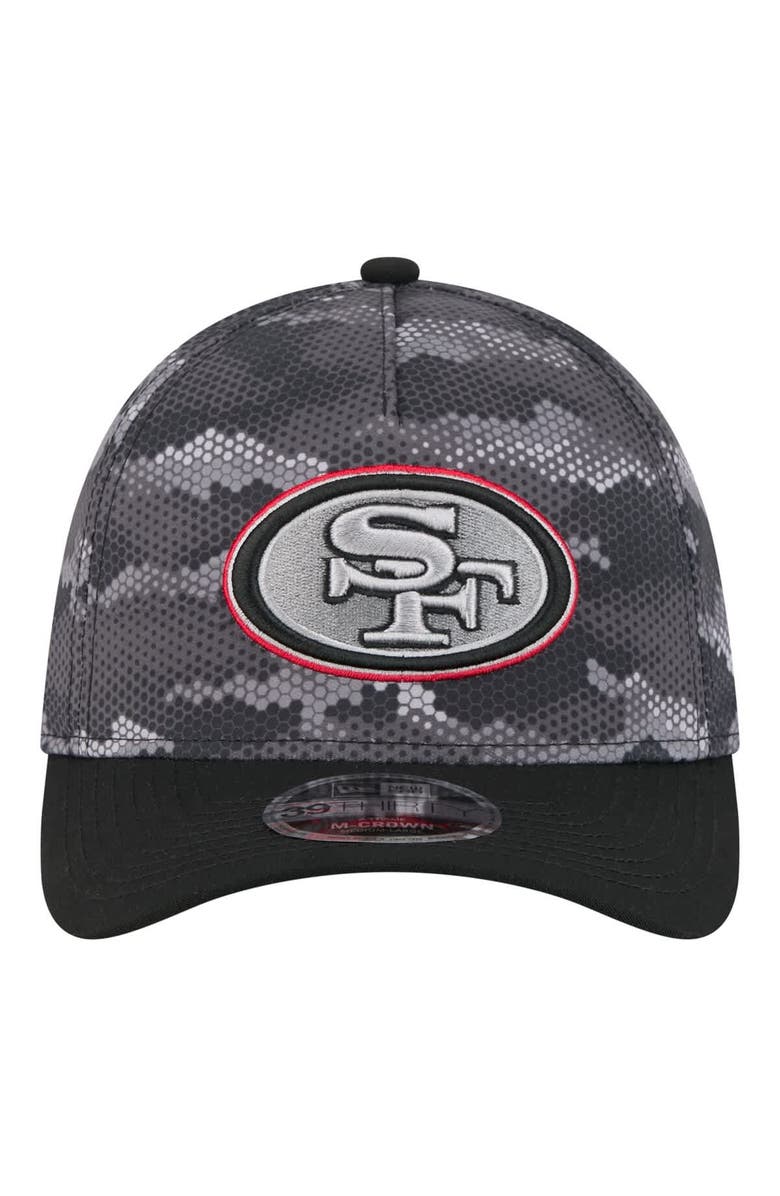 New Era Men's New Era Black San Francisco 49ers Camo A-Frame 39THIRTY Flex Hat, Alternate, color, Black