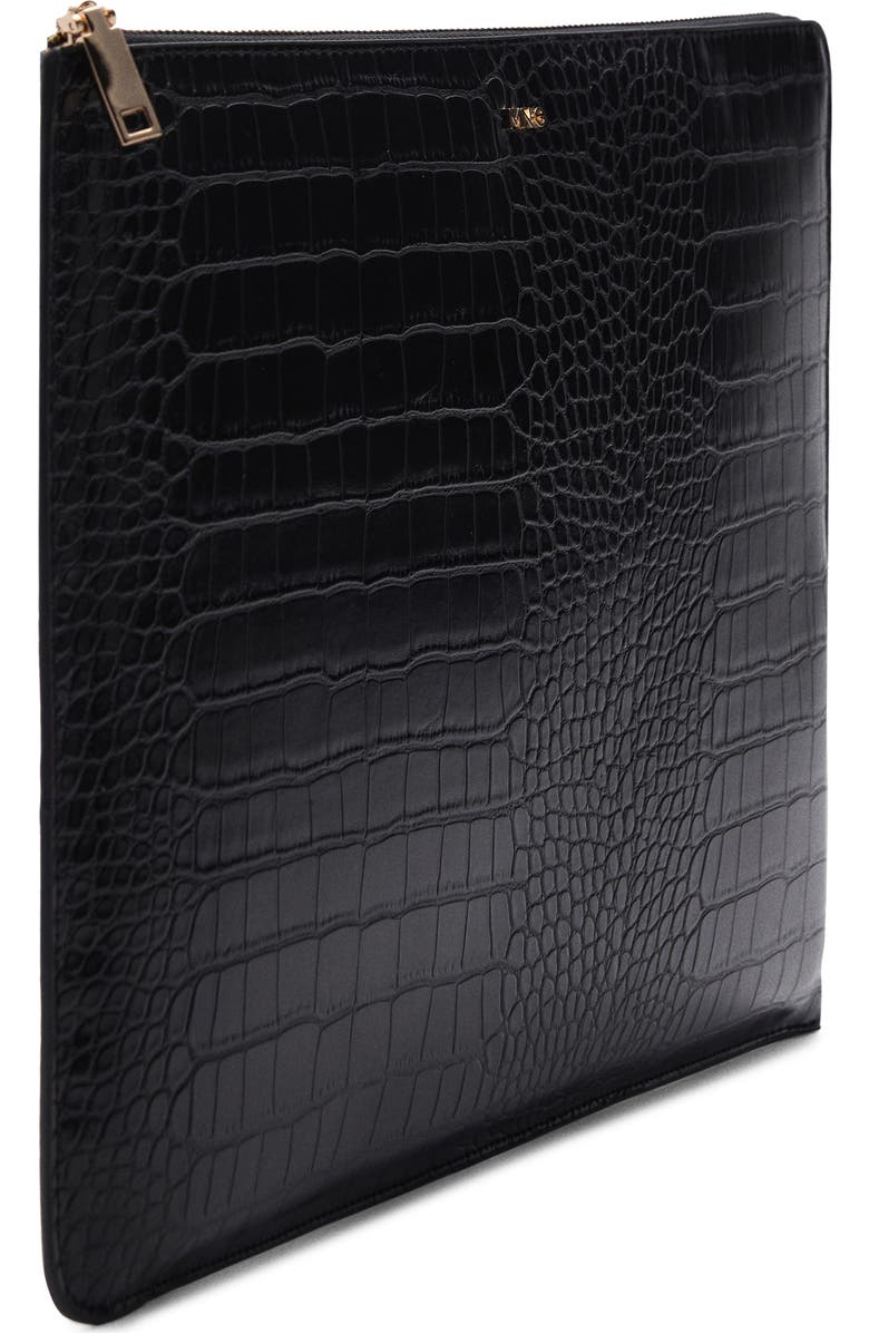 MANGO Croc Embossed Faux Leather Laptop Case, Alternate, color,