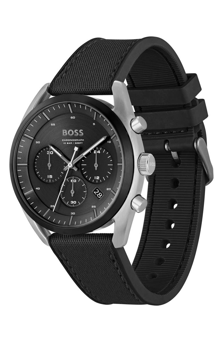 BOSS Top Fabric Strap Chronograph Watch, Alternate, color,
