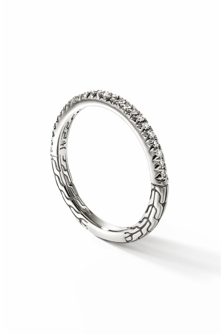 JH Essentials Pavé Band Ring, Diamonds, 2mm, Alternate, color, SILVER