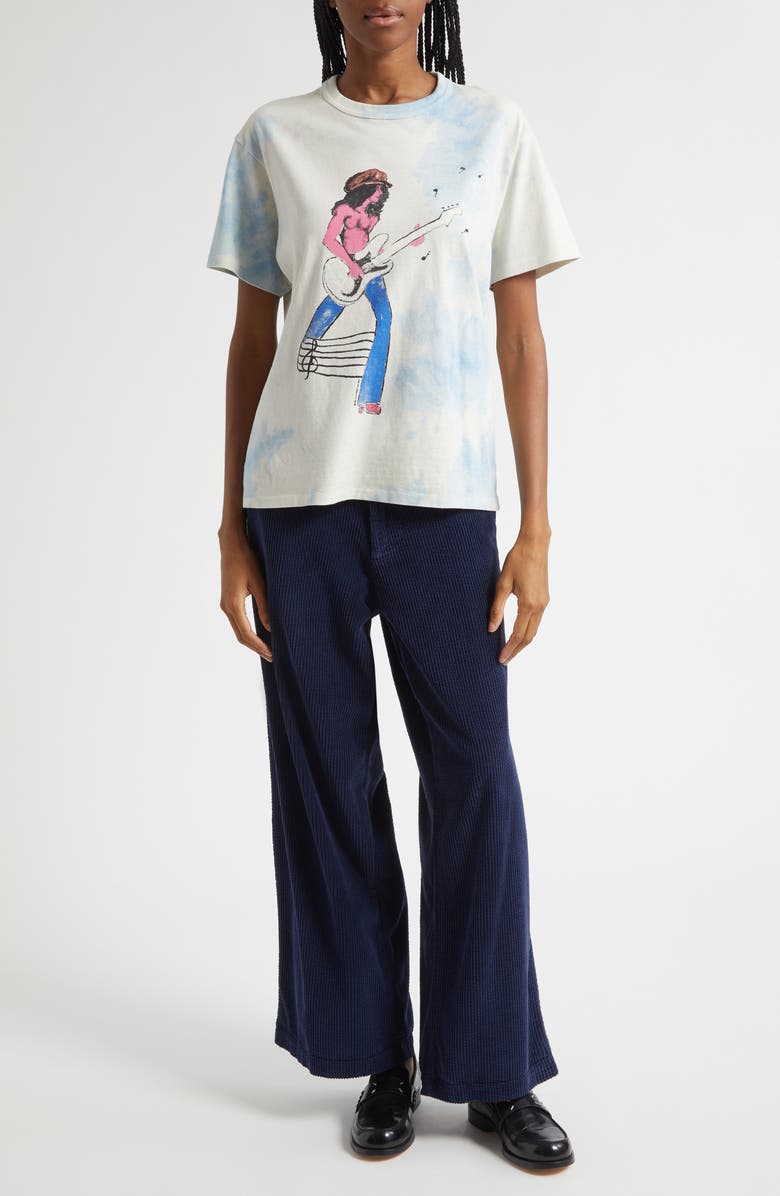 ERL Gender Inclusive Rocker Graphic T-Shirt, Alternate, color, White Blue