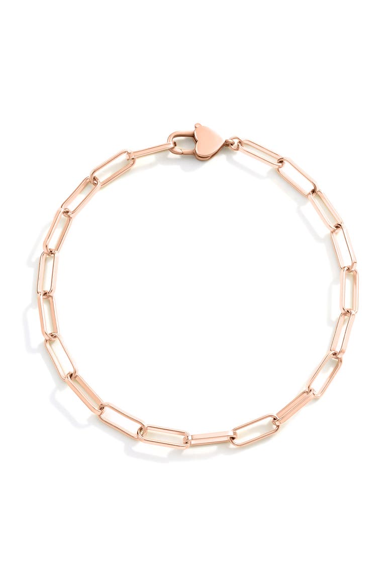 Heart Padlock Bracelet, Main, color, 18k Rose Gold Plated