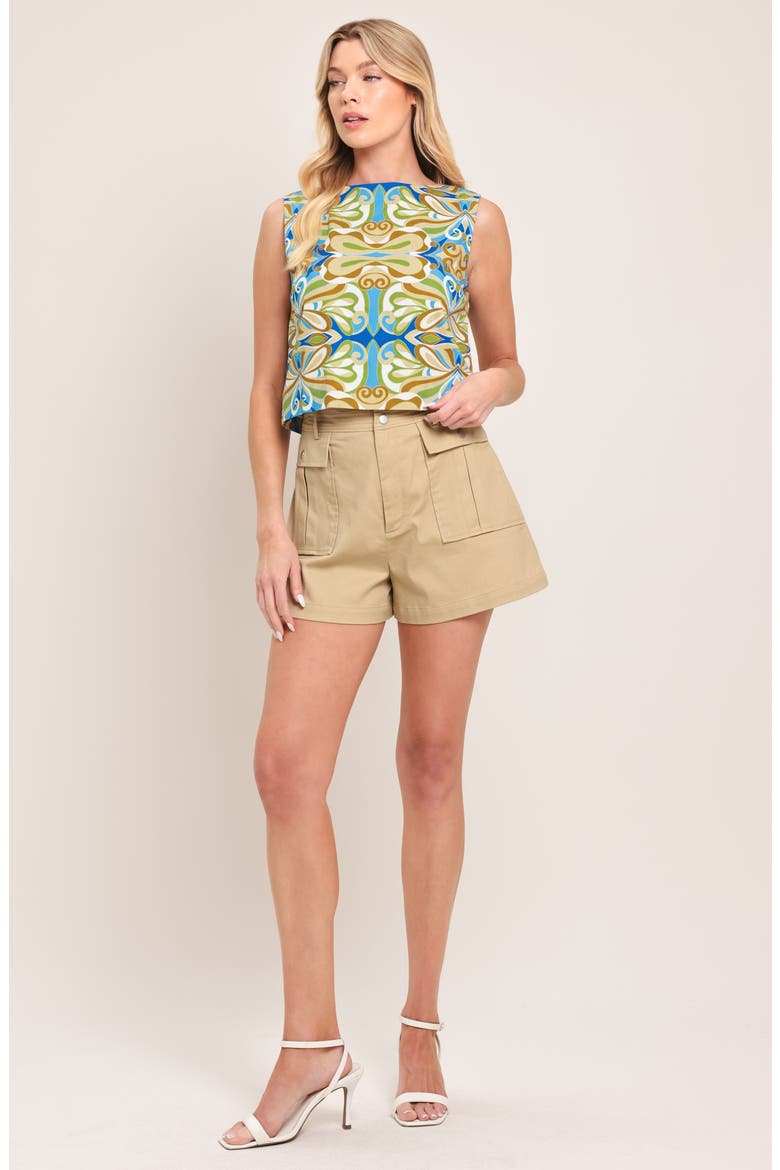 Geometric Printed Cropped Top, Alternate, color, BLUE MULTI