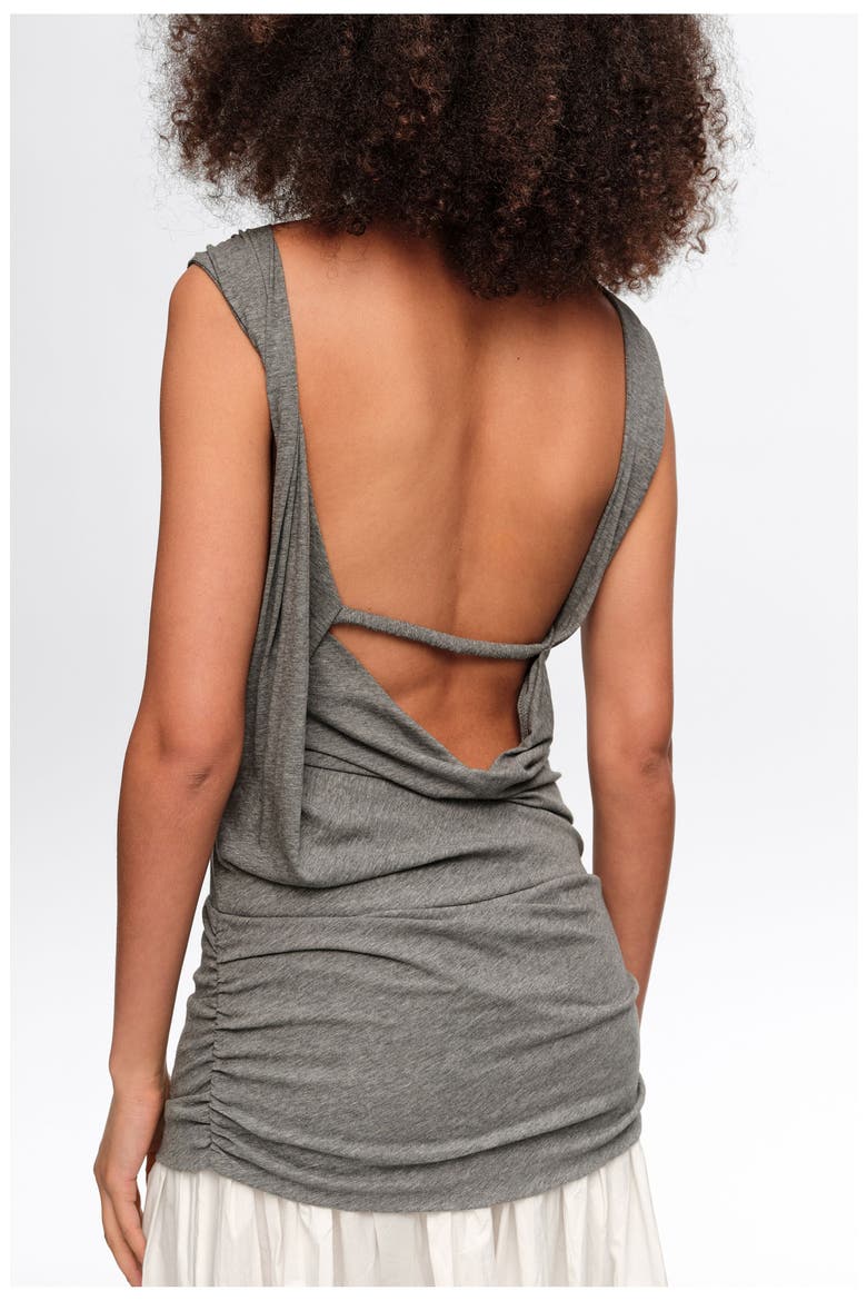 Two-Tone Melange Gray Sleeveless Dress, Alternate, color, GREY