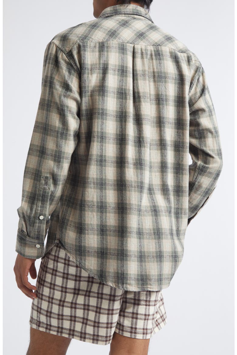 Workshop Plaid Flannel Button-Up Shirt, Alternate, color, SAGE PLAID